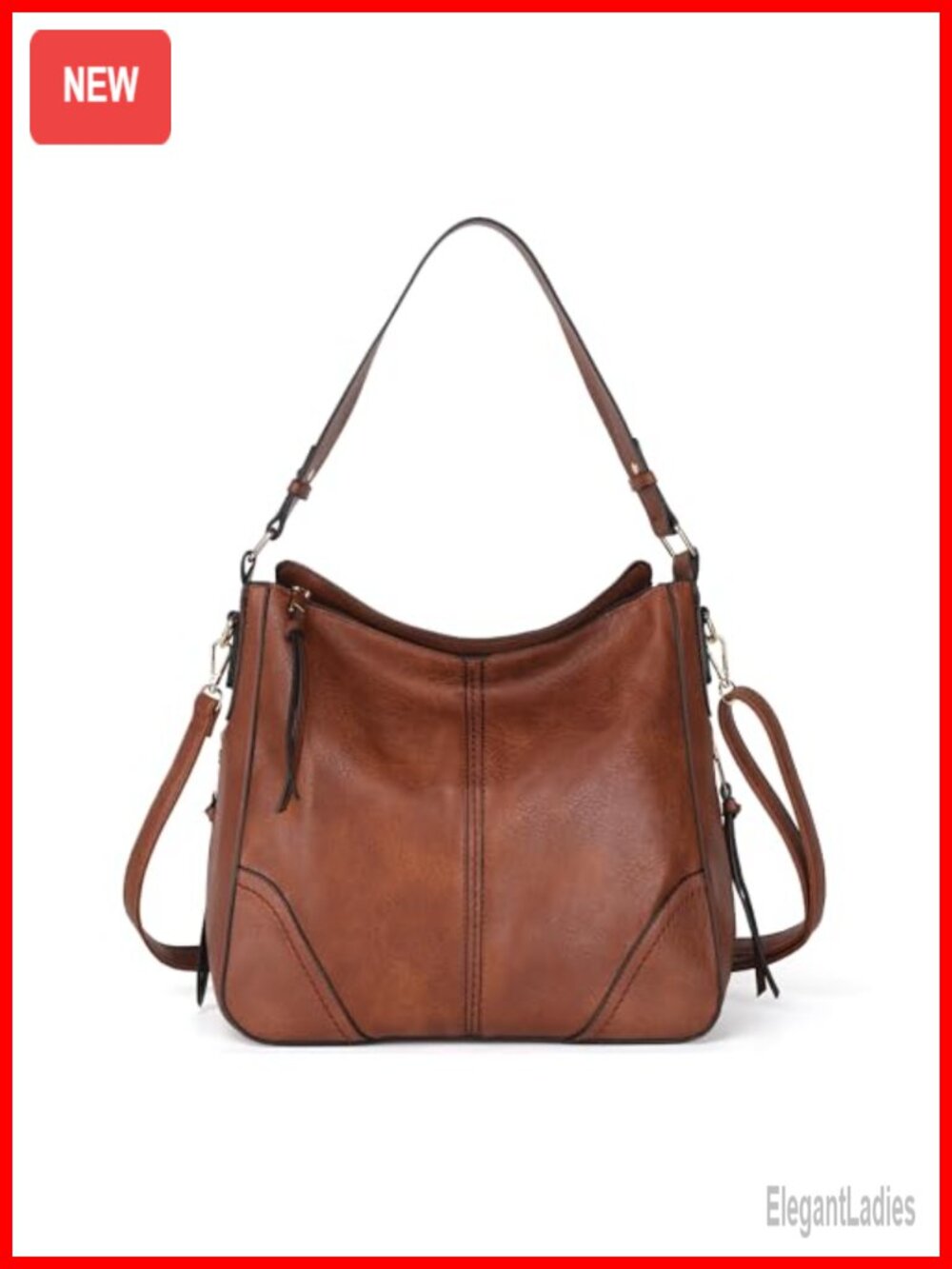 Vegan Leather Hobo Crossbody Bag Set Adjustable Strap Tote Purse 2pc